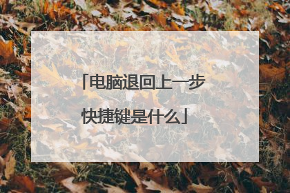 电脑退回上一步快捷键是什么