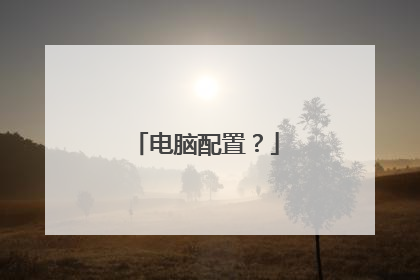 电脑配置？