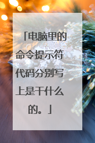 电脑里的命令提示符代码分别写上是干什么的。