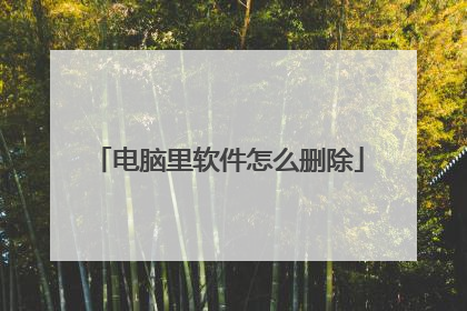 电脑里软件怎么删除