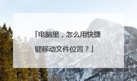 电脑里,怎么用快捷键移动文件位置?