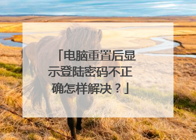 电脑重置后显示登陆密码不正确怎样解决？