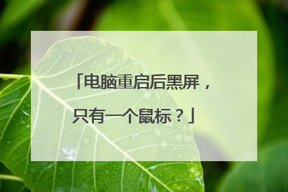 电脑重启后黑屏，只有一个鼠标？