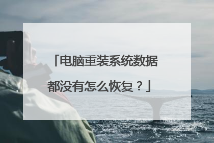 电脑重装系统数据都没有怎么恢复?