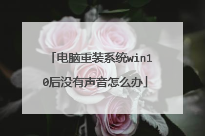 电脑重装系统win10后没有声音怎么办