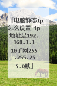 电脑静态Ip怎么设置 ip地址是192.168.1.110子网255.255.255.0默