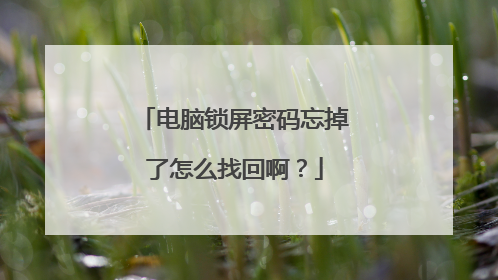 电脑锁屏密码忘掉了怎么找回啊?