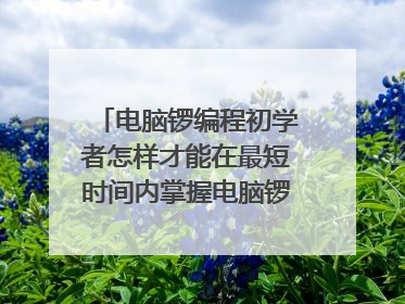 电脑锣编程初学者怎样才能在最短时间内掌握电脑锣编程的方法?