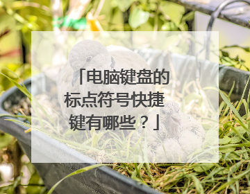 电脑键盘的标点符号快捷键有哪些？