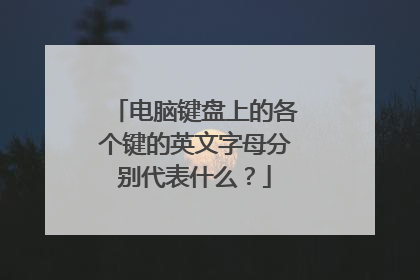 电脑键盘上的各个键的英文字母分别代表什么？