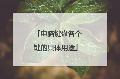 电脑键盘各个键的具体用途