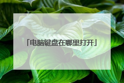 电脑键盘在哪里打开