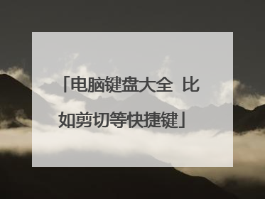 电脑键盘大全 比如剪切等快捷键