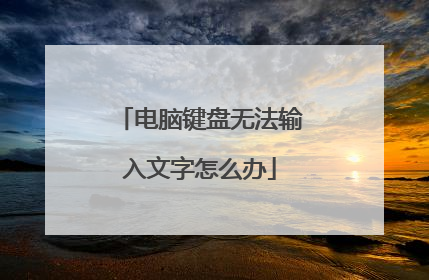 电脑键盘无法输入文字怎么办