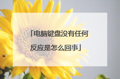 电脑键盘没有任何反应是怎么回事