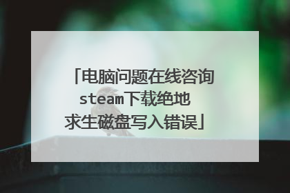 电脑问题在线咨询steam下载绝地求生磁盘写入错误