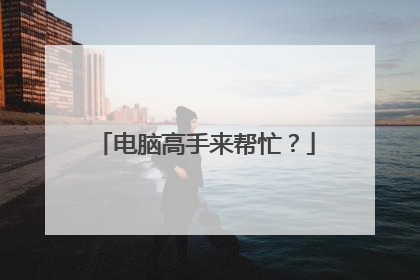 电脑高手来帮忙？