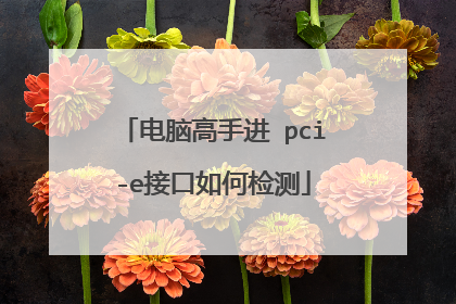 电脑高手进 pci-e接口如何检测