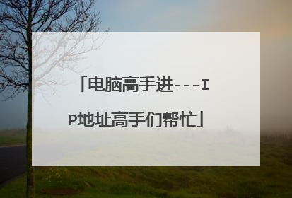 电脑高手进---IP地址高手们帮忙