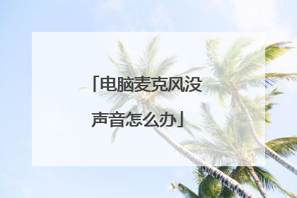 电脑麦克风没声音怎么办