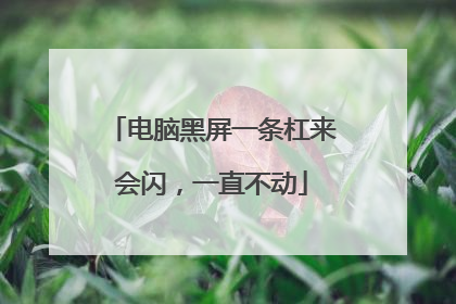 电脑黑屏一条杠来会闪,一直不动