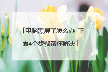 电脑黑屏了怎么办 下面4个步骤帮你解决