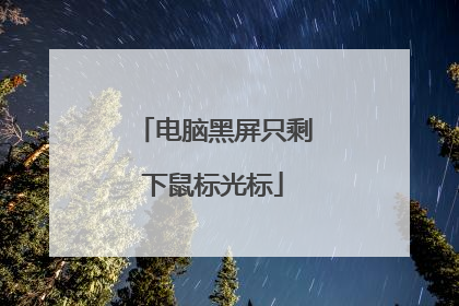 电脑黑屏只剩下鼠标光标