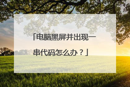 电脑黑屏并出现一串代码怎么办？