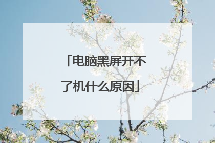 电脑黑屏开不了机什么原因