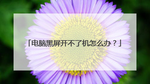 电脑黑屏开不了机怎么办?