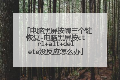 电脑黑屏按哪三个键恢复-电脑黑屏按ctrl+alt+delete没反应怎么办