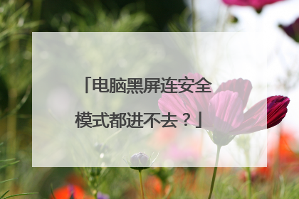 电脑黑屏连安全模式都进不去?