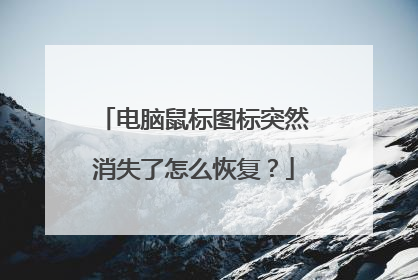 电脑鼠标图标突然消失了怎么恢复？