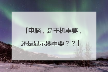 电脑,是主机重要,还是显示器重要??