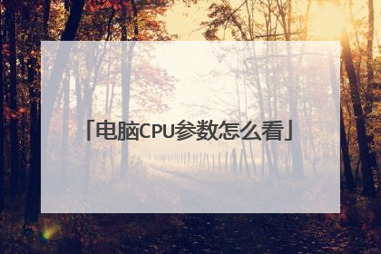 电脑CPU参数怎么看