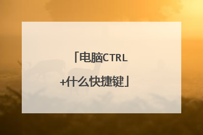 电脑CTRL+什么快捷键