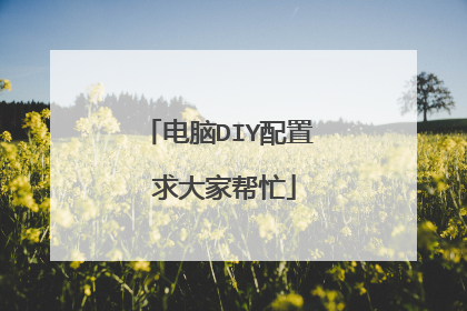 电脑DIY配置 求大家帮忙