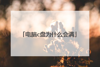 电脑c盘为什么会满