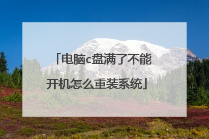电脑c盘满了不能开机怎么重装系统