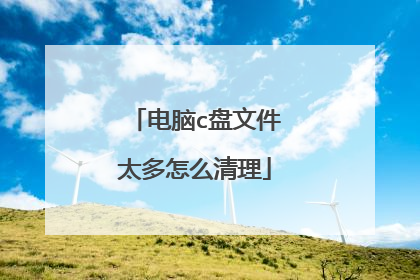 电脑c盘文件太多怎么清理