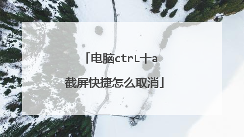 电脑ctrL十a截屏快捷怎么取消