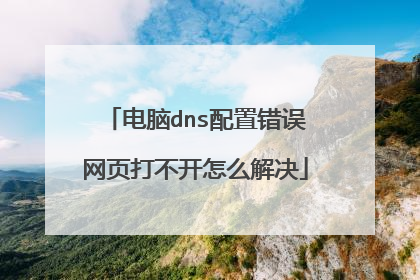 电脑dns配置错误网页打不开怎么解决