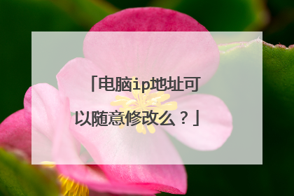 电脑ip地址可以随意修改么?