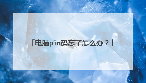 电脑pin码忘了怎么办?