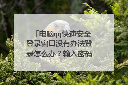 电脑qq快速安全登录窗口没有办法登录怎么办?输入密码也登不了!