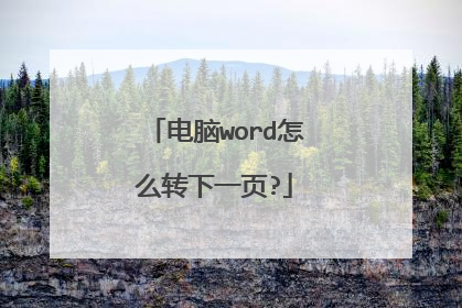 电脑word怎么转下一页?