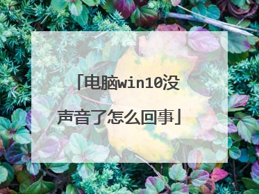 电脑win10没声音了怎么回事