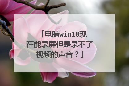 电脑win10现在能录屏但是录不了视频的声音？