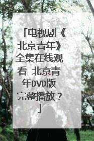 电视剧《北京青年》全集在线观看 北京青年DVD版完整播放？