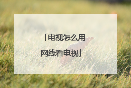 电视怎么用网线看电视